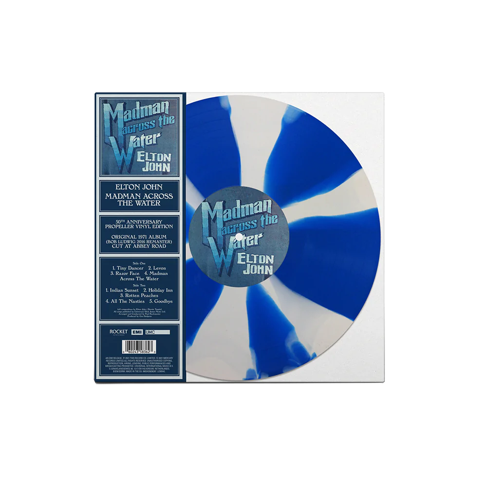 Elton John - Madman Across The Water: 50th Anniversary (Limited Edition, Blue & White Propeller Colored Vinyl) ((Vinyl))