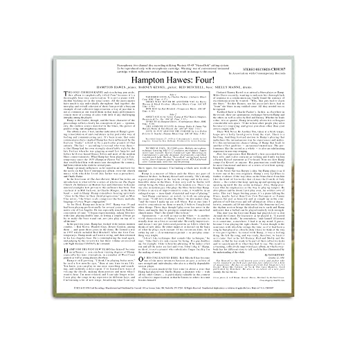 Hampton Hawes/Barney Kessel/Shelly Manne/Red Mitch - Four! (Contemporary Records Acoustic Sounds Series) [LP] ((Vinyl))