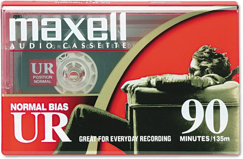 Maxell - Maxell 108510 UR-90 Single Normal Bias Audio Cassette 90 Minute With Case ((Cassette))