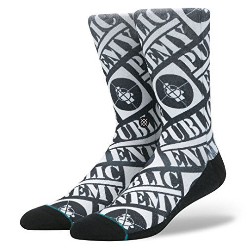 Public Enemy - Stance Public Enemy Crew Socks - Mens Black Size L ((Apparel))