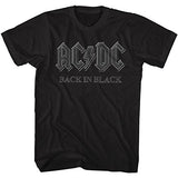 ACDC Back in Black 4 (outline) Mens T-shirt Officially Licensed