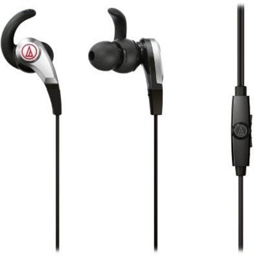 Audio Technica - ATH-CKX5ISBK - SonicFuel in-ear headphones with mic, volume and integrated controls for compatible smartphones; 360-degree rotating eartips, black ((Speakers))