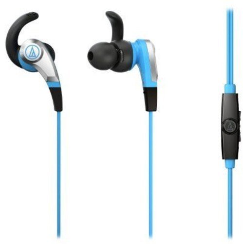 Audio Technica - ATH-CKX5ISBL - SonicFuel in-ear headphones with mic, volume and integrated controls for compatible smartphones; 360-degree rotating eartips, blue ((Speakers))