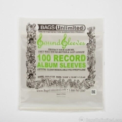 Bags Unlimited - Bags Unlimited SPPLP15R - 12 Inch Record Jacket Sleeve - Resealable - 100 Count ((Record Jacket))