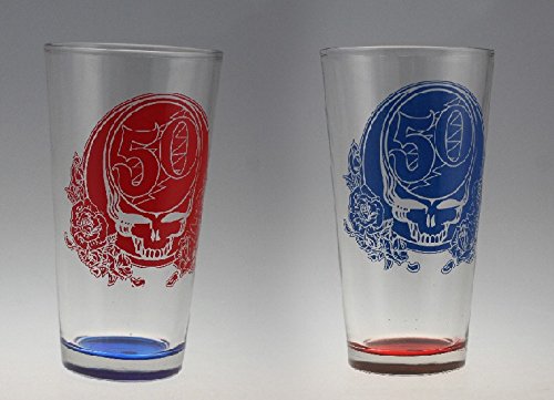 Grateful Dead 50th Anniversary 2-pk Pint Glass Set - GRATEFUL DEAD 50TH ANNIVERSARY 2-PK PINT GLASS SET ((Accessories))