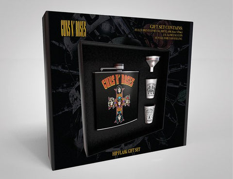 Guns N Roses - Cross - Hip Flask + 2 Cups & Funnel ((Accessories))