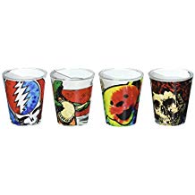Icup - Grateful Dead Tie Dye Shot Glass (4 Pack), Clear ((Merchandise))