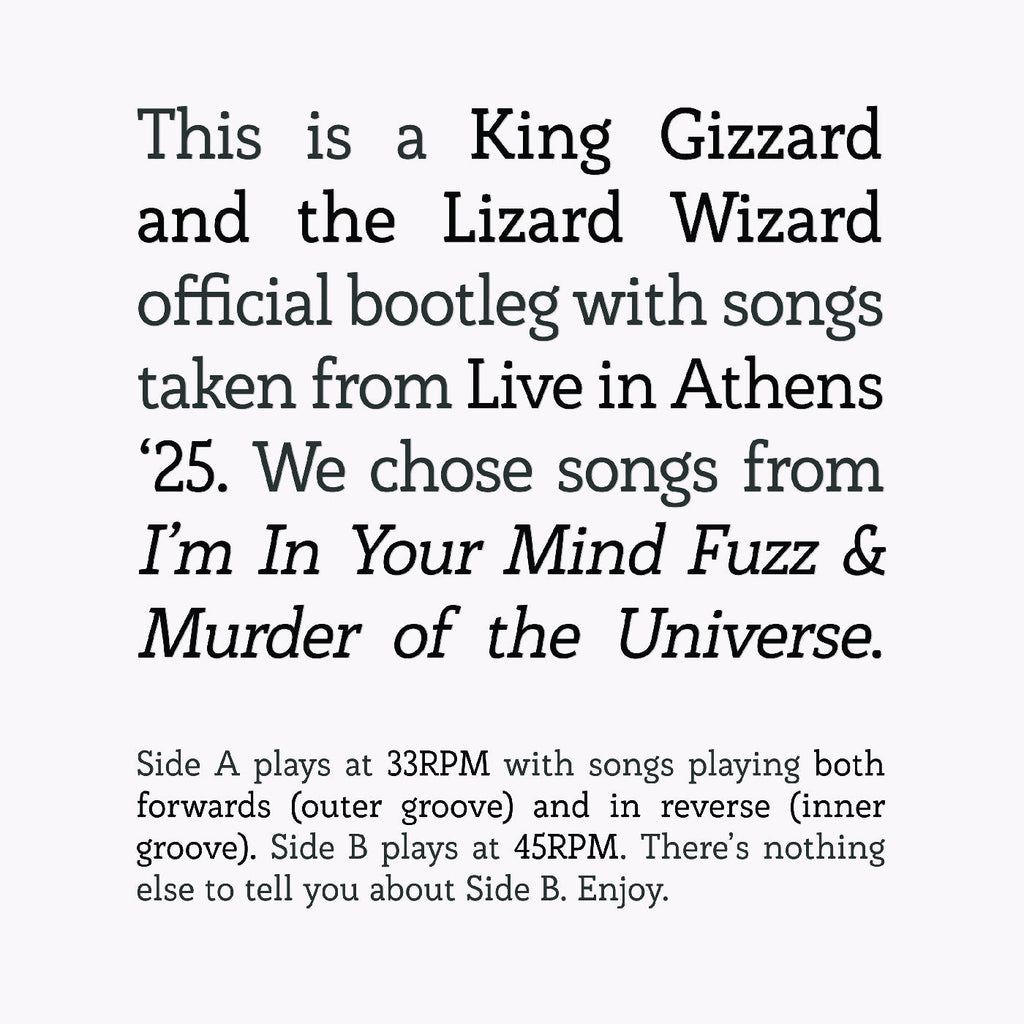 King Gizzard and the Lizard Wizard - Songs From I'M In Your Mind Fuzz & Murder Of The Universe Live In Athens '25 ((Vinyl))