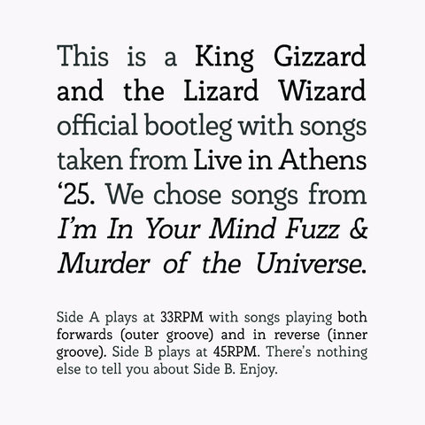 King Gizzard and the Lizard Wizard - Songs From I'M In Your Mind Fuzz & Murder Of The Universe Live In Athens '25 ((Vinyl))