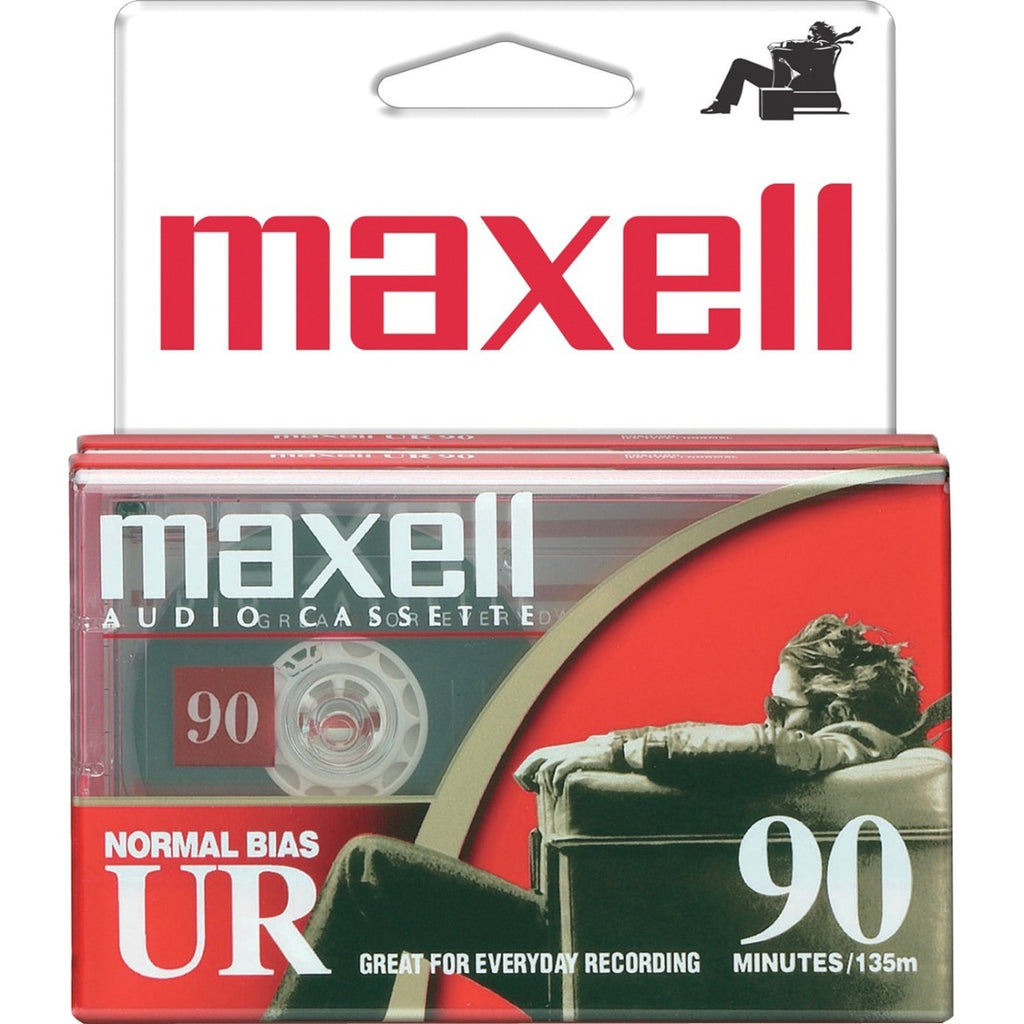 Maxell - Maxell 108527 UR-90 2PK Normal Bias Audio Cassettes 90 Minute With Cases 2 Pack ((Cassette))