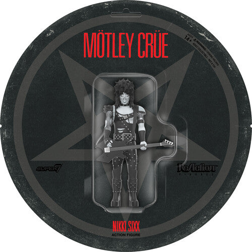 Motley Crue - Super7 - Motley Crue - ReAction Figures Wv2 - Nikki Sixx (Shout At The Devil - Black & White) (Collectible, Action Figure) ((Action Figure))