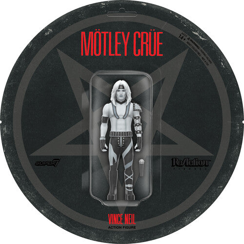 Motley Crue - Super7 - Motley Crue - ReAction Figures Wv2 - Vince Neil (Shout At The Devil - Black & White) (Collectible, Action Figure) ((Action Figure))