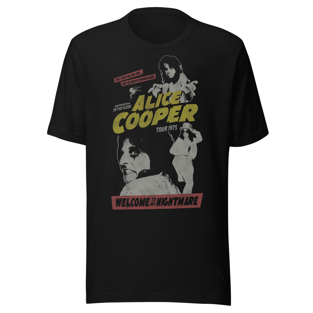 Stakes - Alice Cooper 1975 Tour Vintage T-Shirt (()) Black