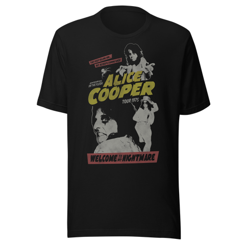Stakes - Alice Cooper 1975 Tour Vintage T-Shirt (()) Black