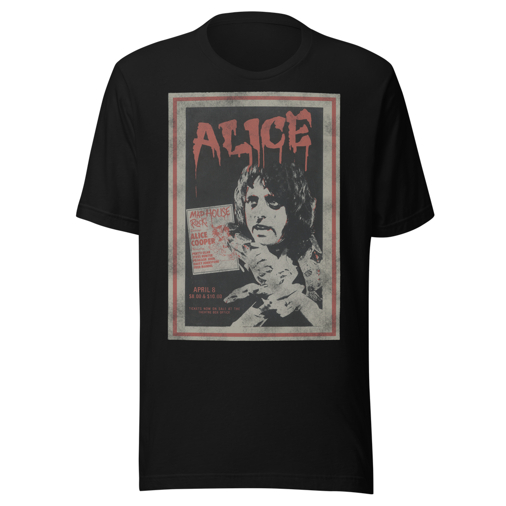 Stakes - Alice Cooper Madhouse Vintage T-Shirt (()) Black