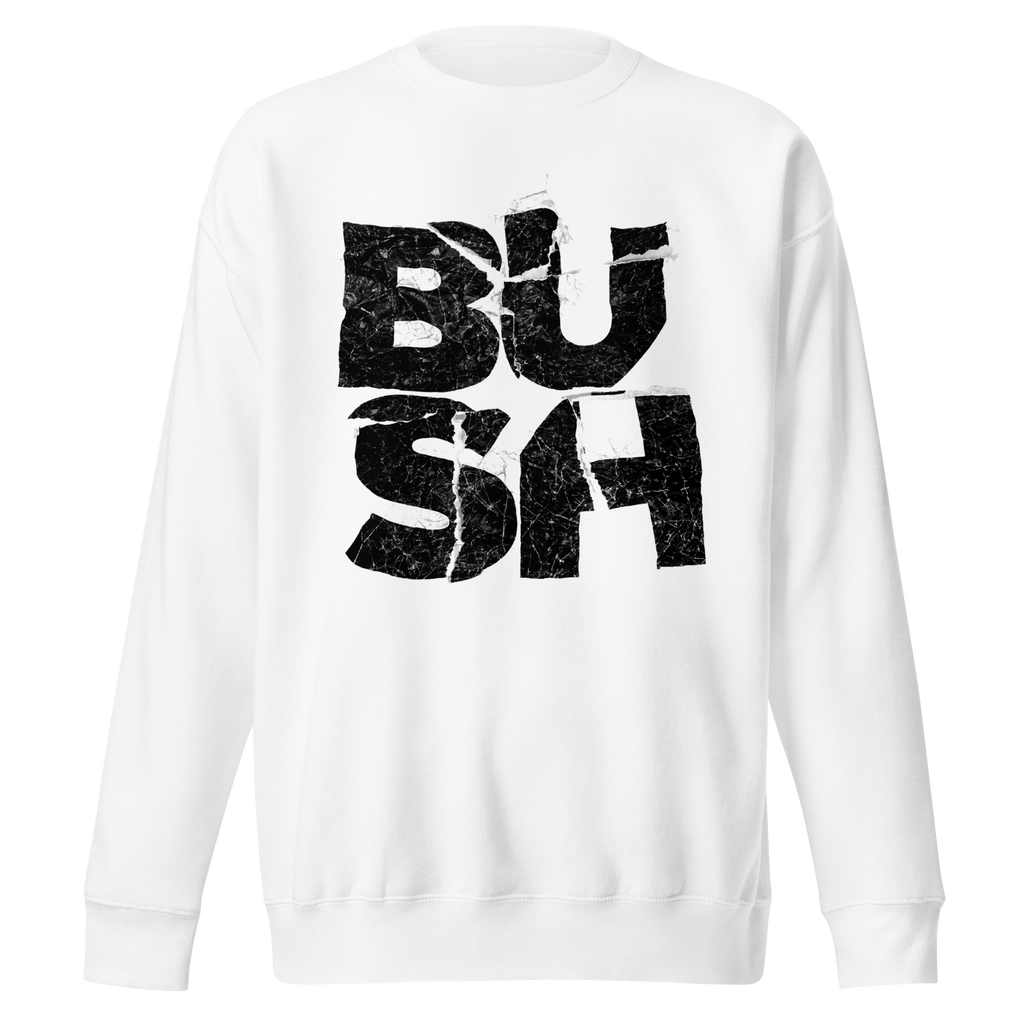 Stakes - Bush Stacked Logo Jumbo Print Sweatshirt (()) White