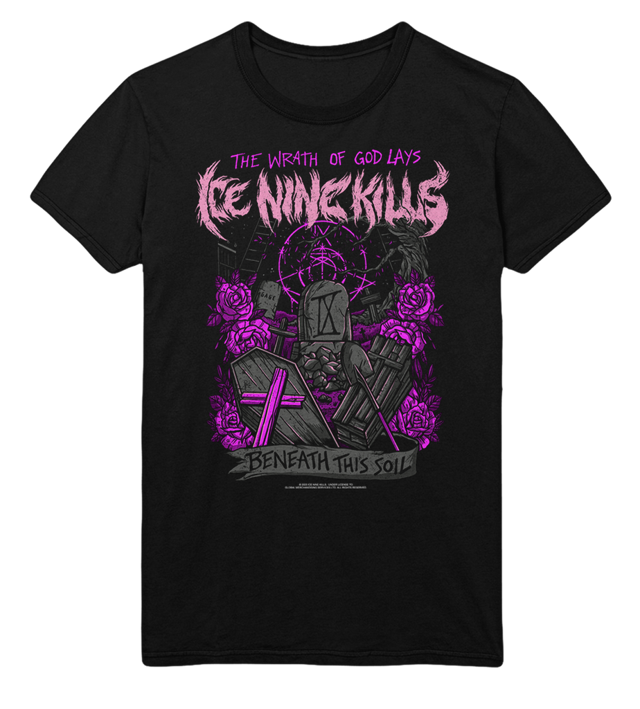 Stakes - Ice Nine Kills Purple Wrath Jumbo Print T-Shirt (()) Black