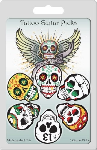 Tattoo Guitar Picks - Hot Picks 1Tatrcs Tattoo Guitar Pick Pack 6 Count ((Accessories))