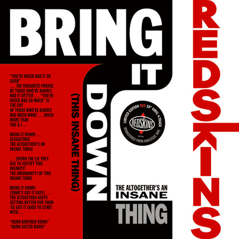 THE REDSKINS - Bring It Down (This Insane Thing) ((Vinyl))
