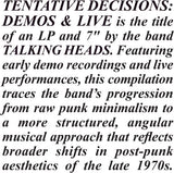 The Talking Heads - Tentative Decisions: Demos & Live (With Bonus 7") ((Vinyl))