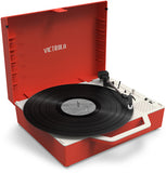 Victrola - Victrola VSC-725SB-POR Re-Spin Sustainable Suitcase Record Player - Red (Large Item, Bluetooth, Red, Built-In Speakers) ((Record Player))
