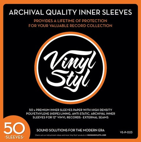 Vinyl Styl - Vinyl Styl® 12 Inch Archival Inner Record Sleeves - HDPE-Lined - 50 Count (White) ((Inner Record Sleeves))